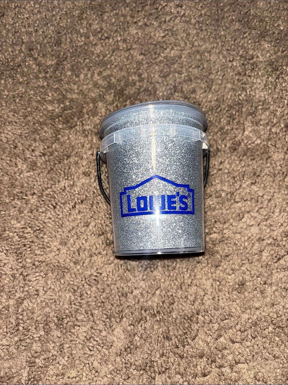 Lowe's Silver Glitter Mini Bucket with Lid